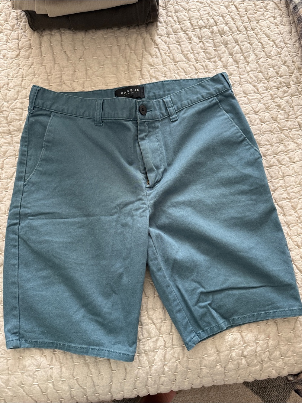 PacSun Men's Teal Blue Flat Front Chino Shorts